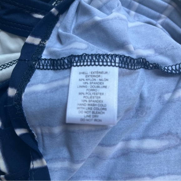 LOFT Beach Navy and White Tie Dye Tankini - Picture 7 of 8